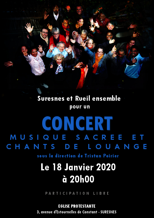 affiche concert Eglise Protestante de Suresnes. 18 janvier 2020